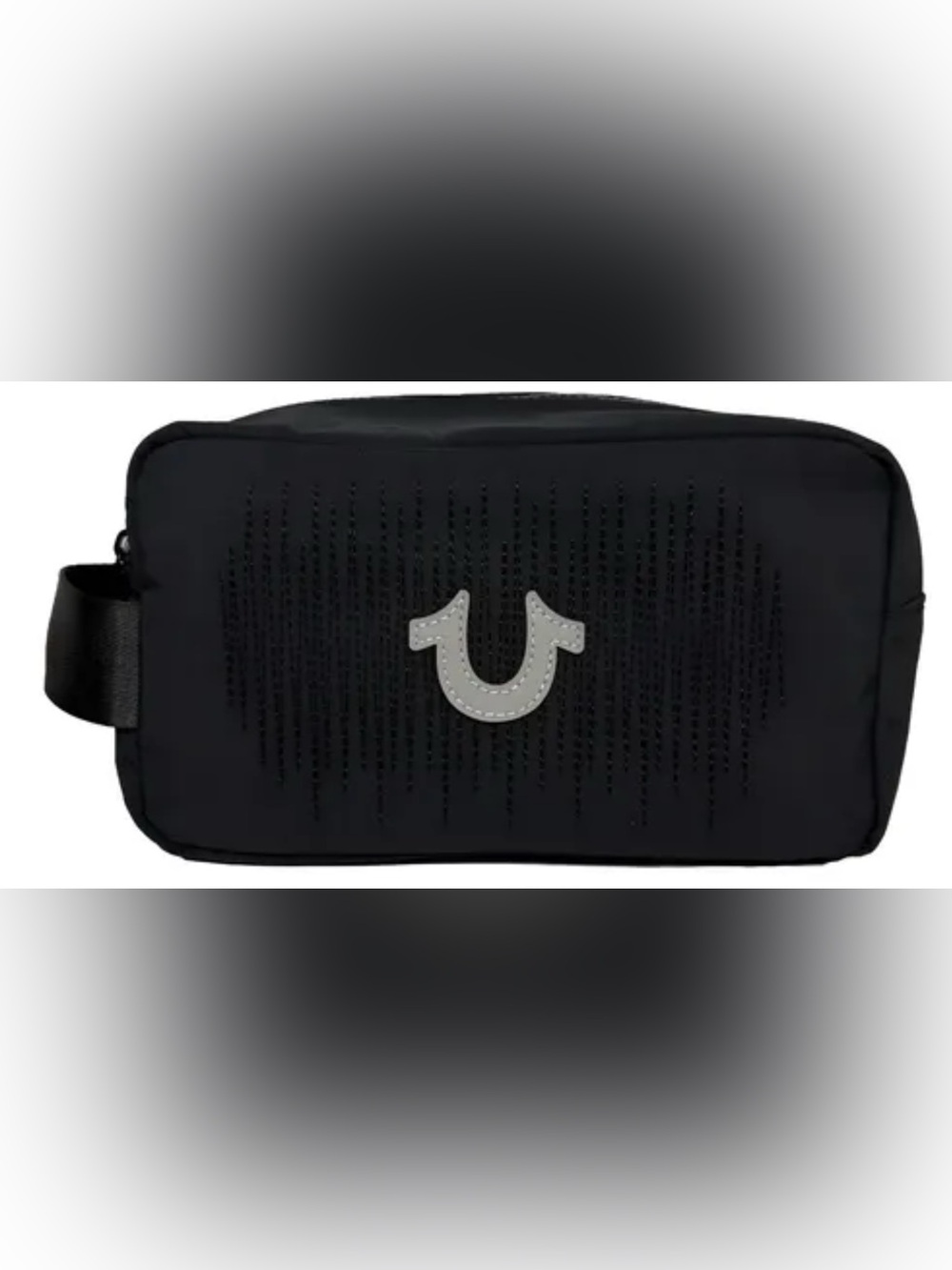 NWT True Religion Rain Black Toiletry Bag w/ travel size containers, One Size